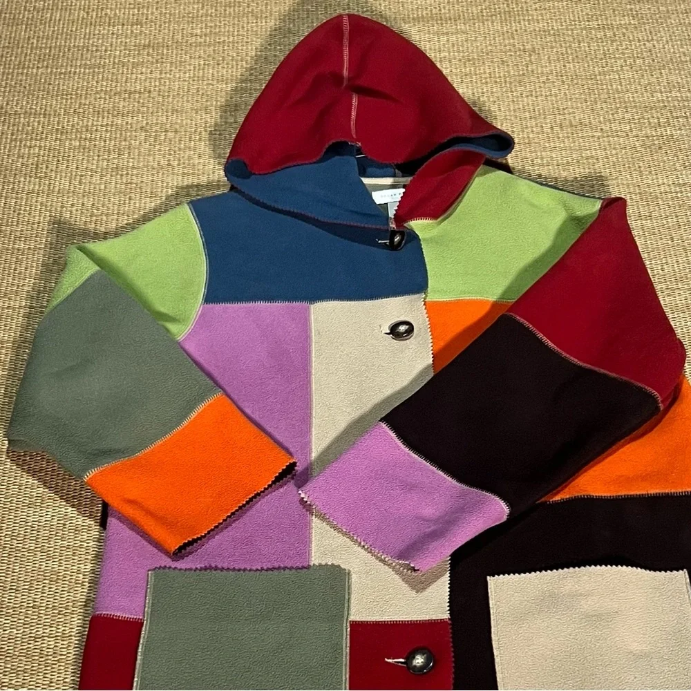 Susan Bristol Color Block Patchwork Coat Vintage Size Small Great Condition - Picture 2 of 15